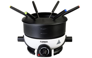 Fondue - Set Alpy 9 Teile, Schwarz/Weiss - MEGART