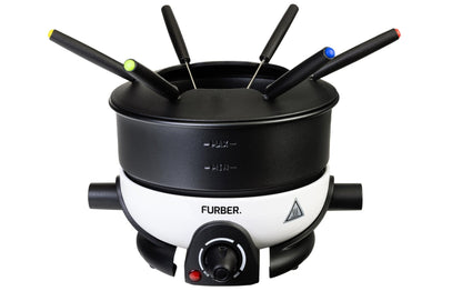 Fondue - Set Alpy 9 Teile, Schwarz/Weiss - MEGART