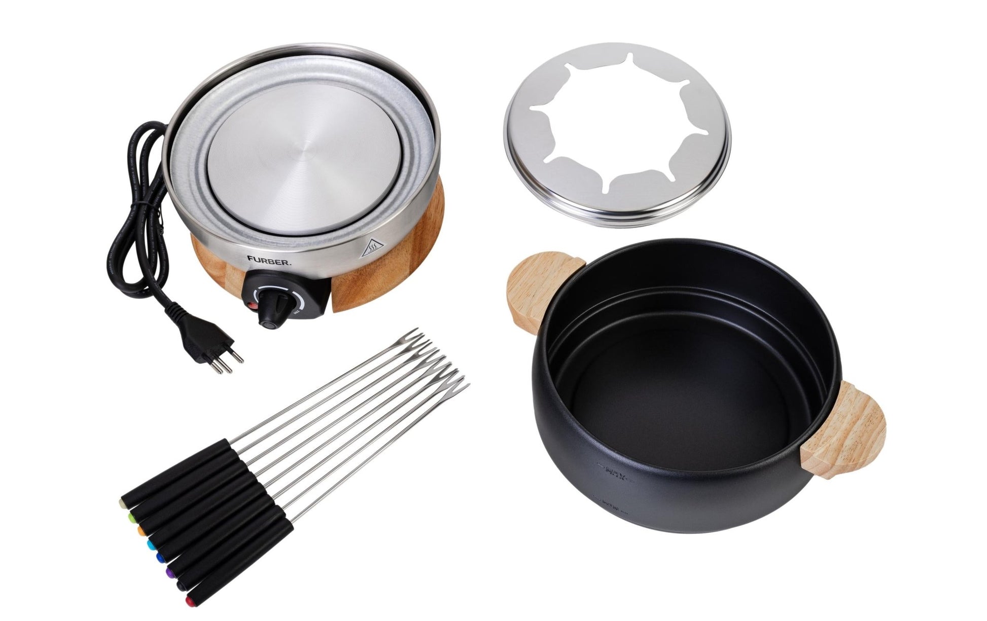 Fondue - Set Chalet 11 Teile, Schwarz/Silber - MEGART
