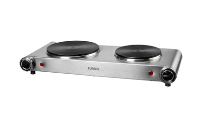 Doppelkochplatte Silber, 1500 W / 1000 W - MEGART