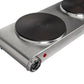 Doppelkochplatte Silber, 1500 W / 1000 W - MEGART