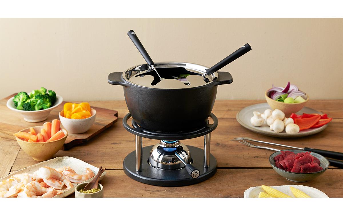 Fleischfondue - Set Twin 10 Teile, Schwarz - MEGART