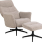 Sessel London Stahl/Textil, Beige - MEGART