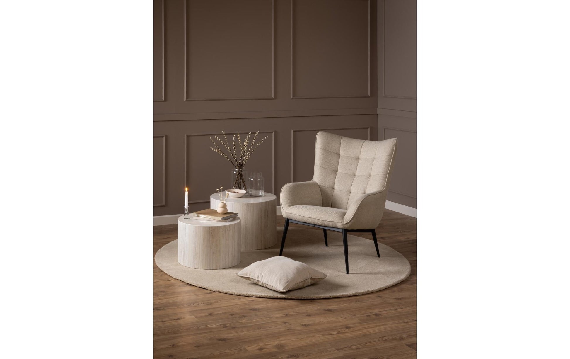Sessel Redding Stahl/Textil, Beige - MEGART