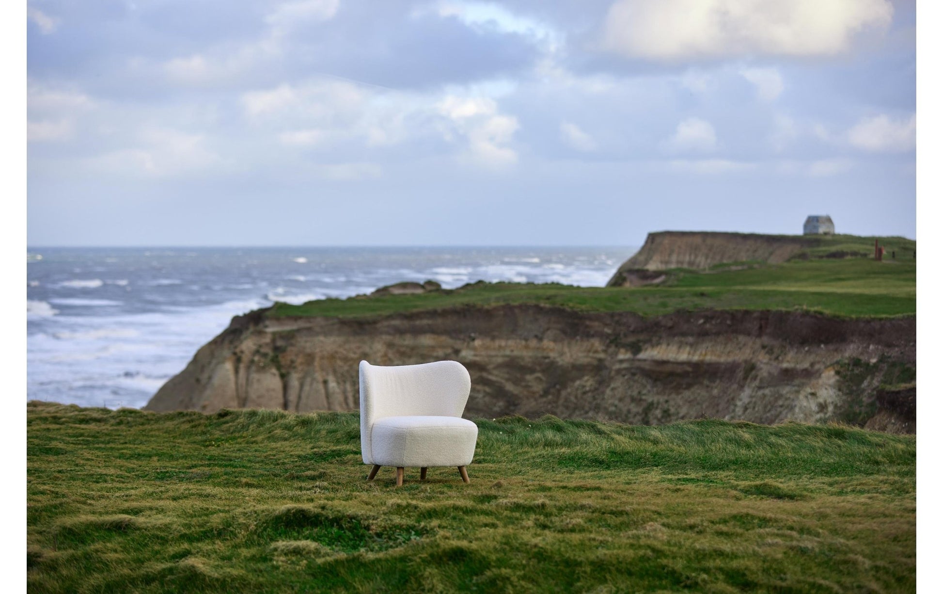 Sessel Crosby Holz/Textil, Cream - MEGART