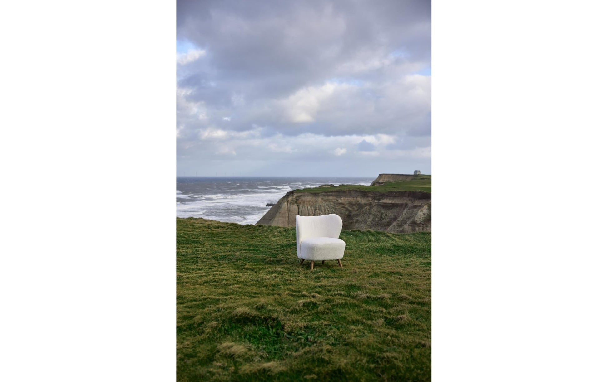 Sessel Crosby Holz/Textil, Cream - MEGART