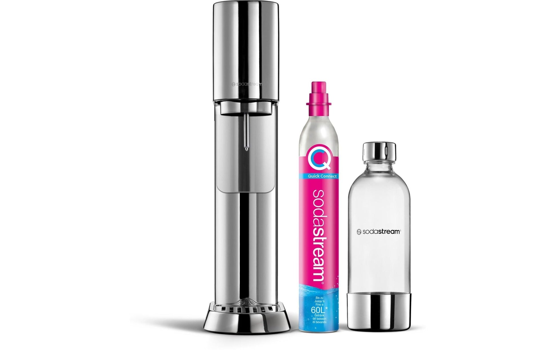 Wassersprudler Enso mit Quickconnect und Flasche Silber - MEGART