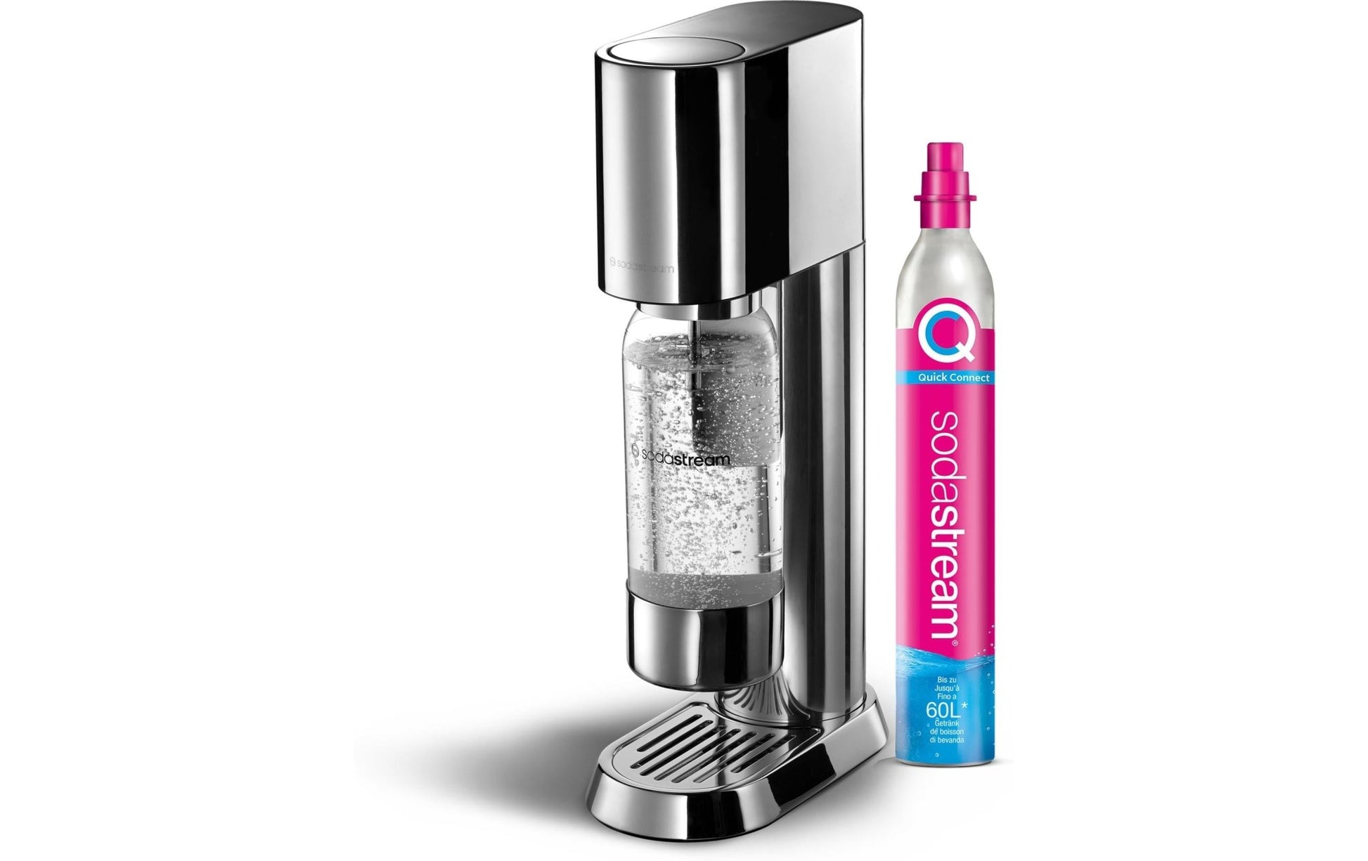 Wassersprudler Enso mit Quickconnect und Flasche Silber - MEGART