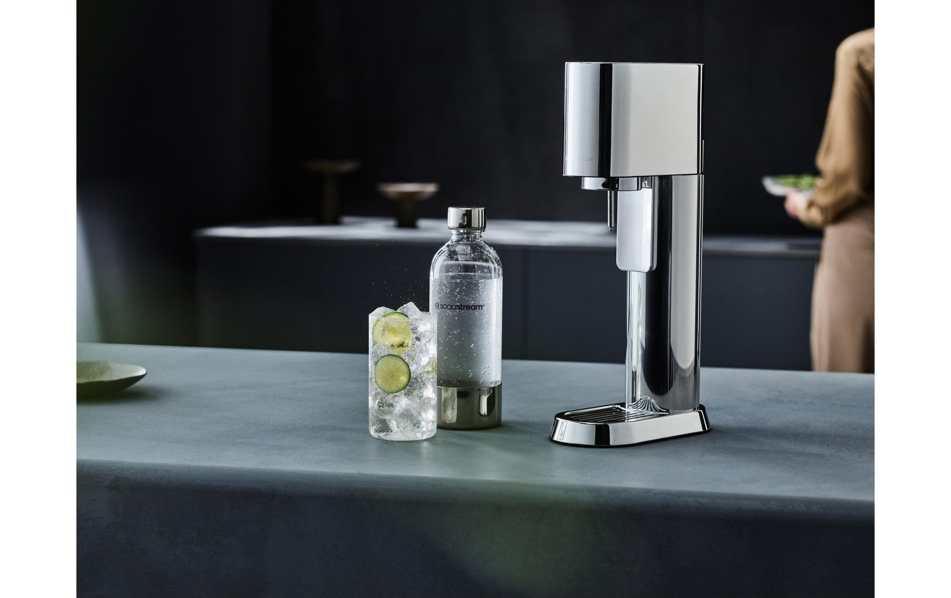 Wassersprudler Enso mit Quickconnect und Flasche Silber - MEGART