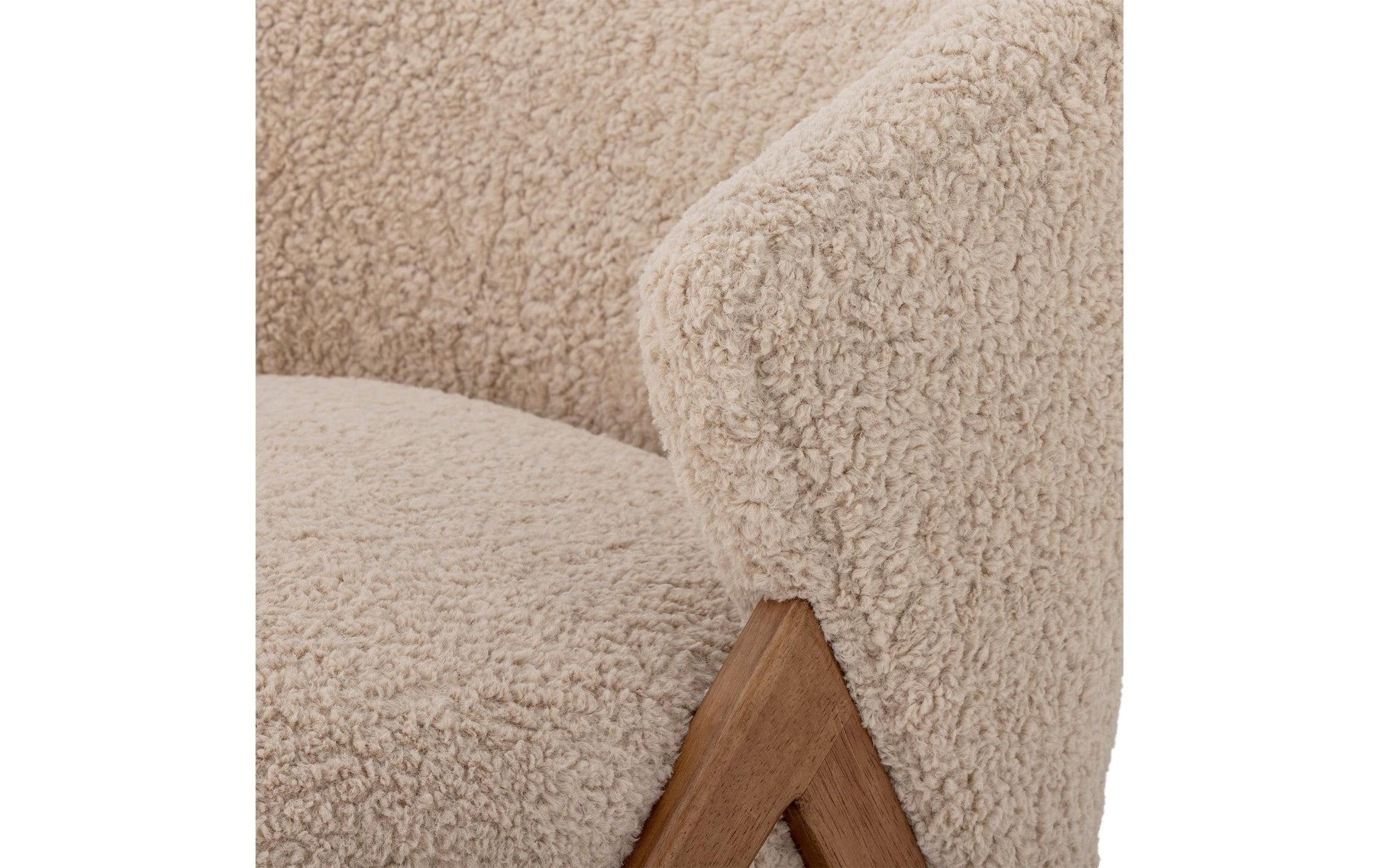 Sessel Camino Holz/Textil, Beige - MEGART