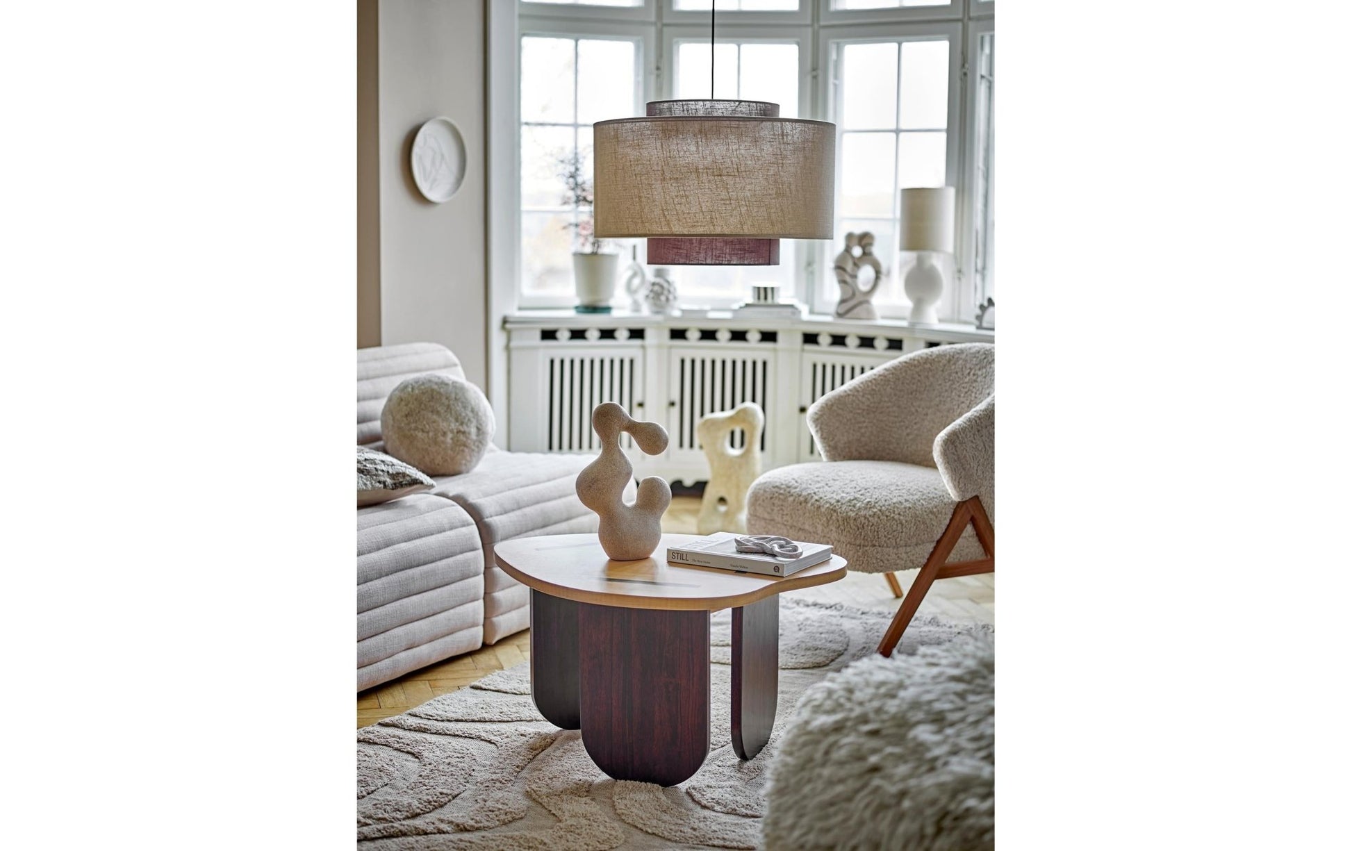 Sessel Camino Holz/Textil, Beige - MEGART
