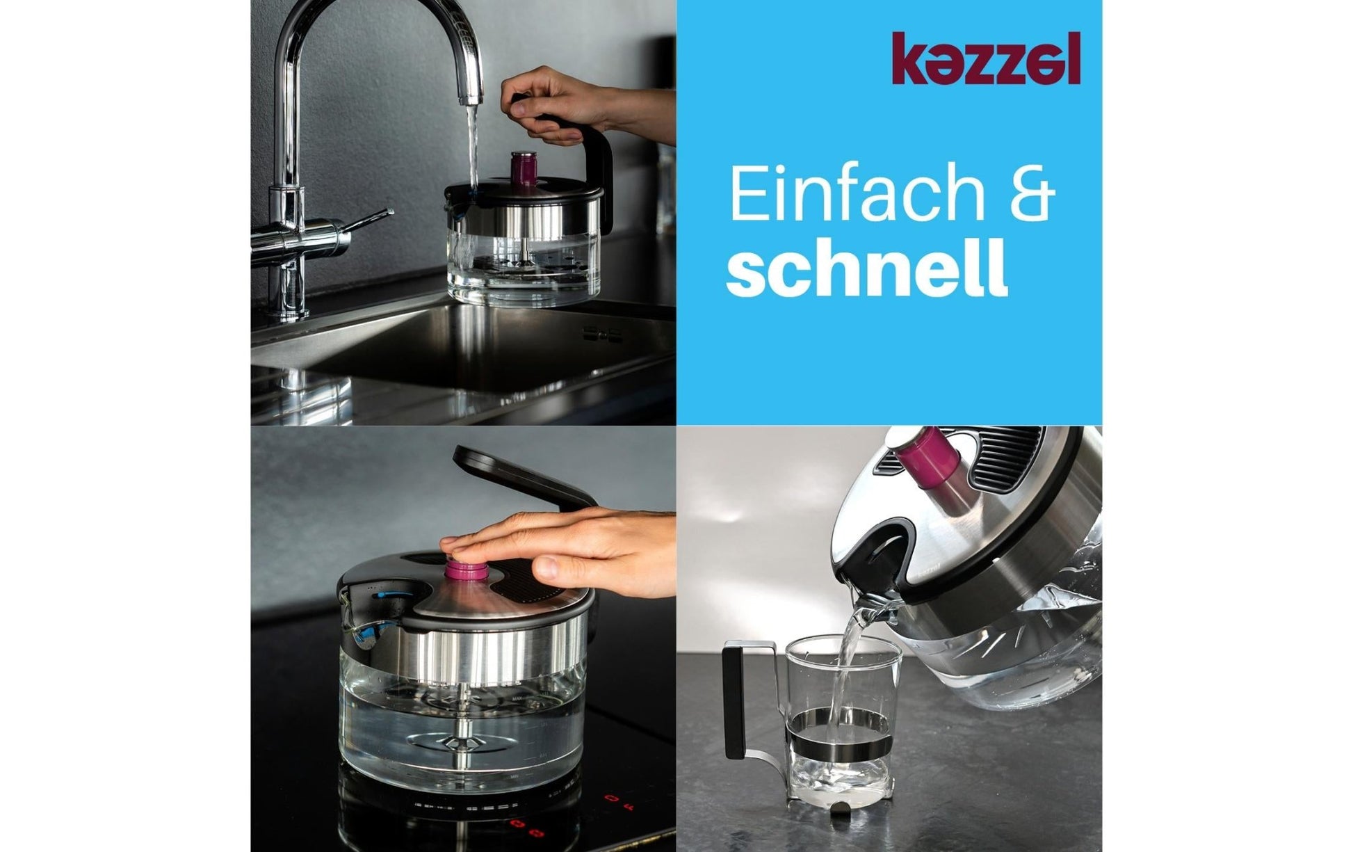 Wasserkocher Induktiv 1.5 l, Transparent - MEGART