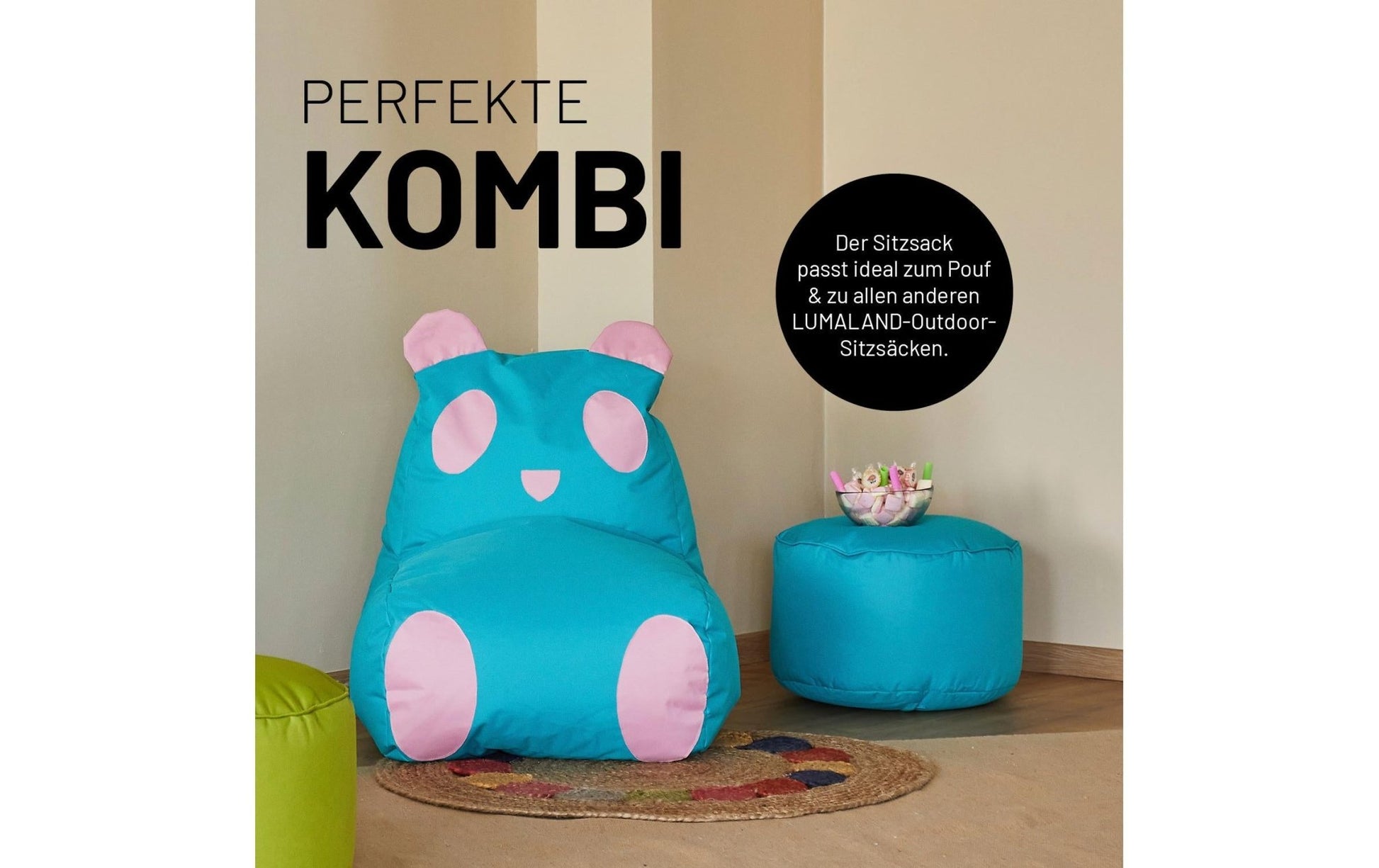 Sitzsack Panda 180 L, 75 x 65 cm - MEGART
