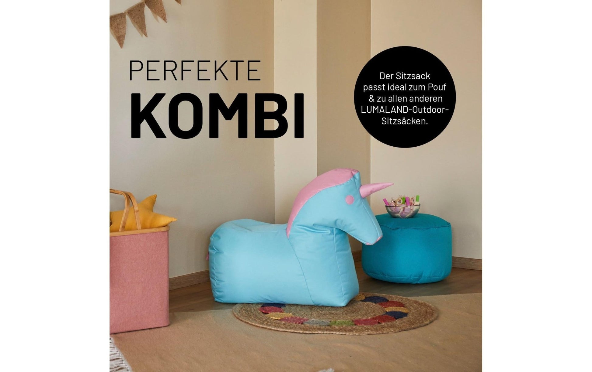 Sitzsack Einhorn 120 L, 75 x 65 cm - MEGART