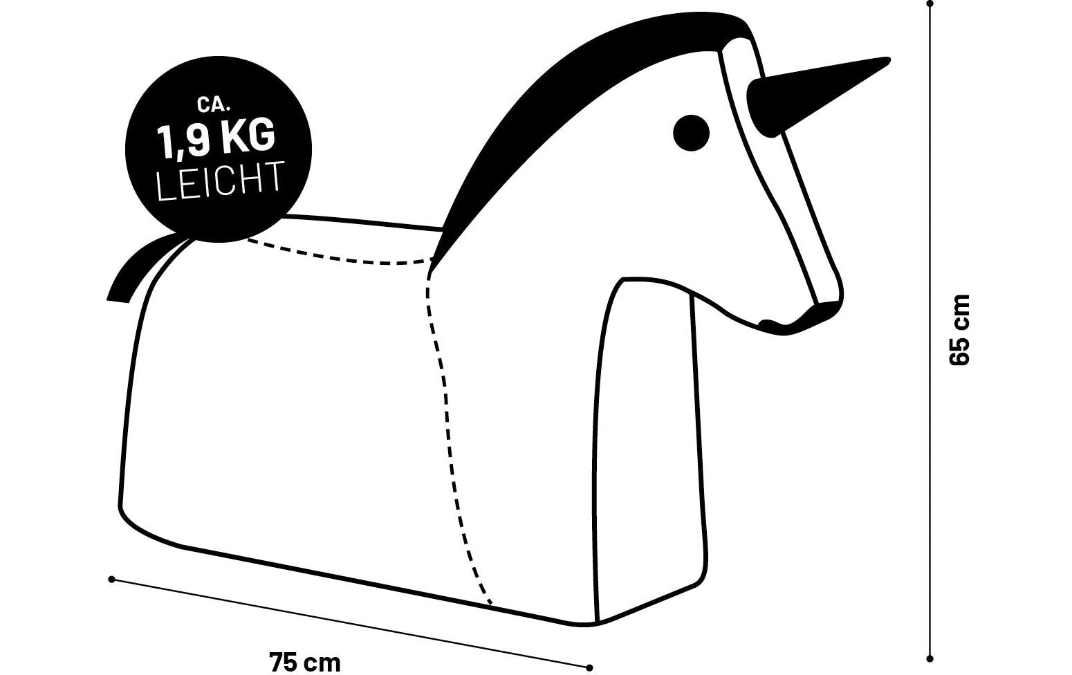 Sitzsack Einhorn 120 L, 75 x 65 cm - MEGART