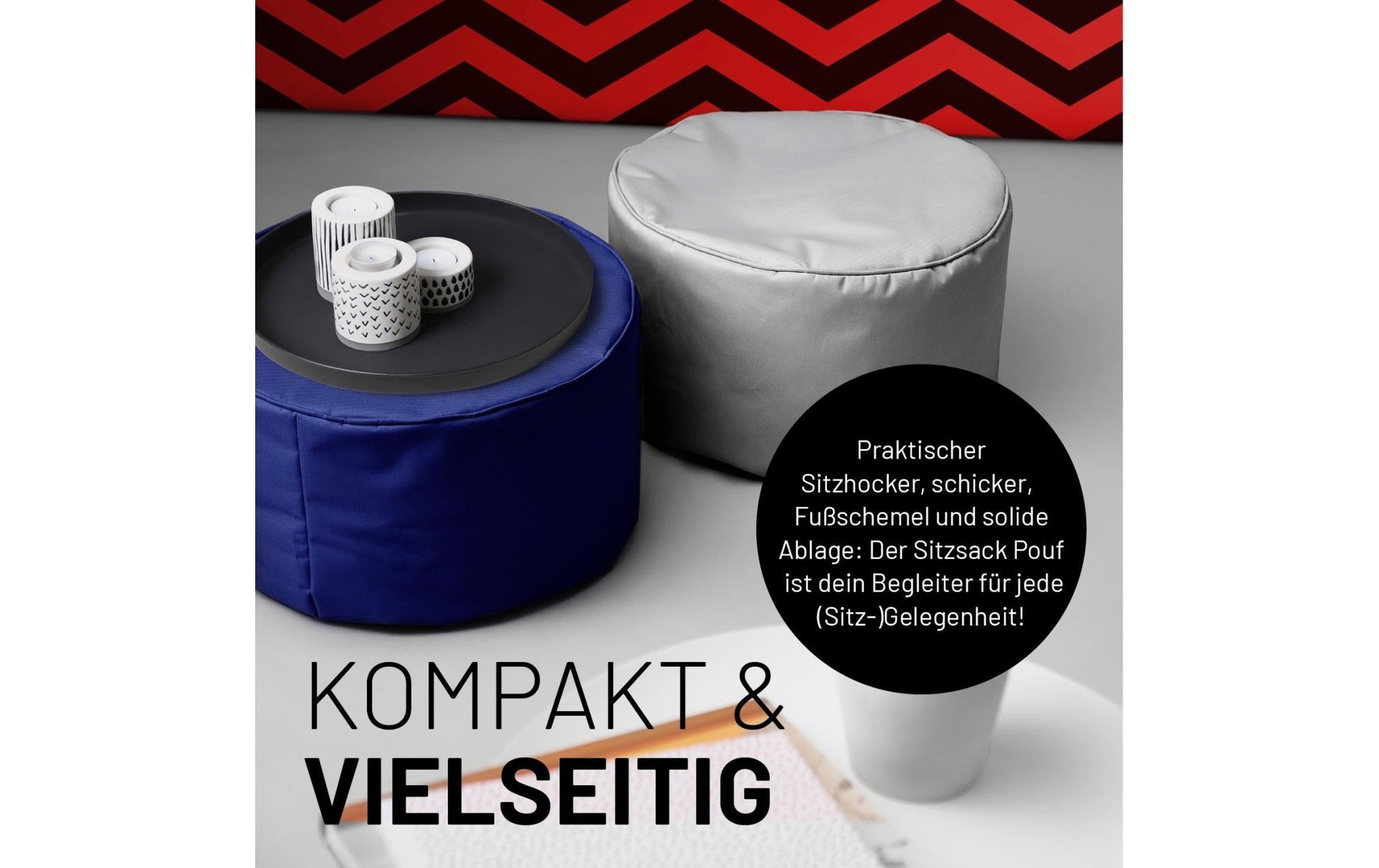Sitzsack 45 x 25 cm, Navyblau - MEGART