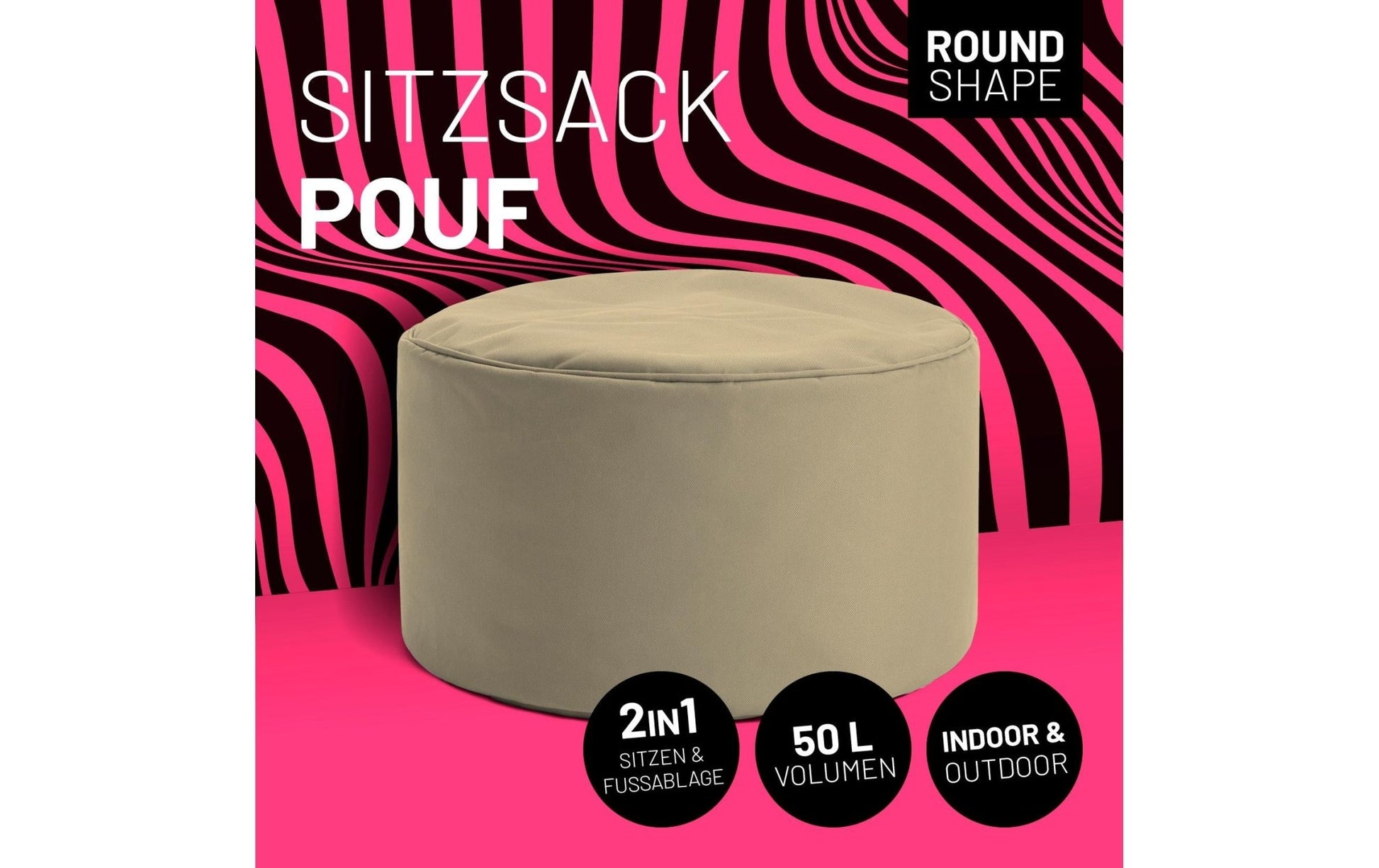 Sitzsack 45 x 25 cm, Beige - MEGART