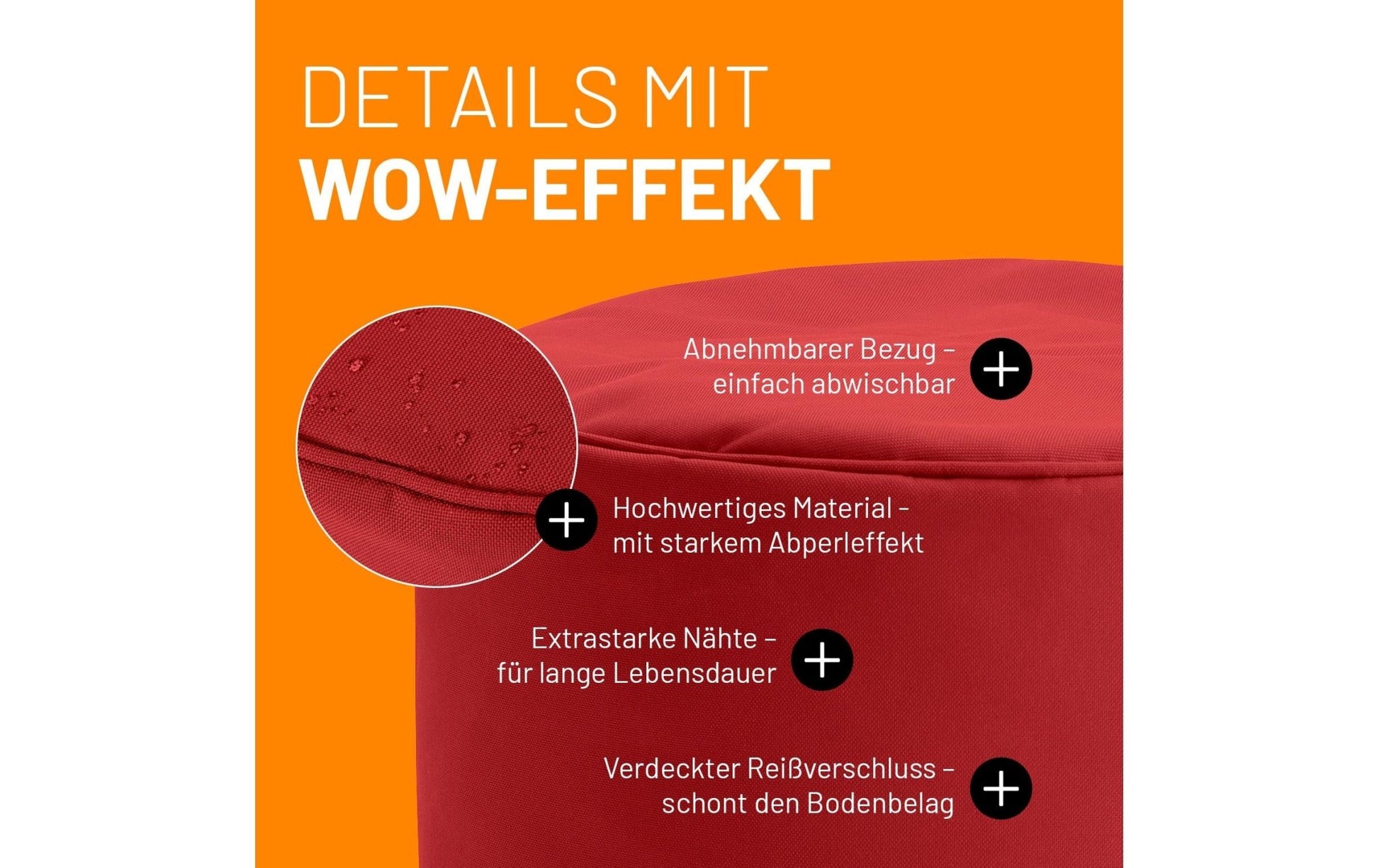 Sitzsack 45 x 25 cm, Rot - MEGART