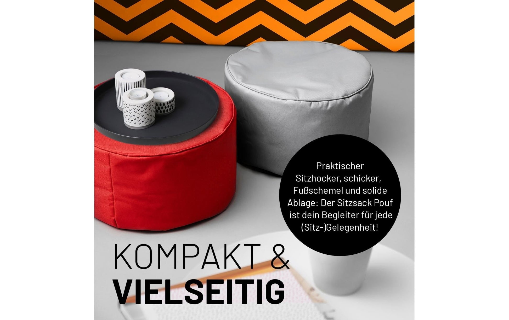 Sitzsack 45 x 25 cm, Rot - MEGART