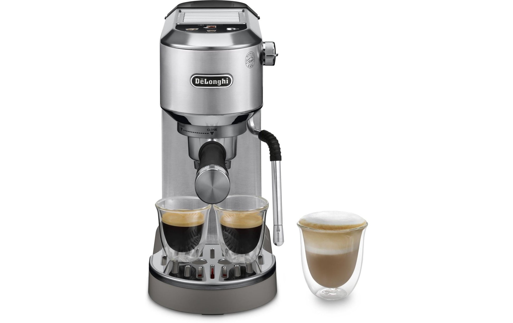 Siebträgermaschine Dedica Duo EC890.M Silber - MEGART