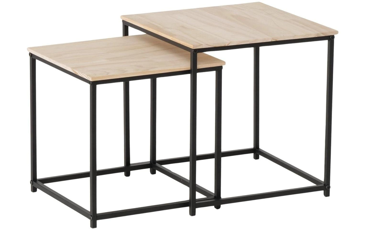 Beistelltisch Boras 2er Set, Natur/Schwarz - MEGART