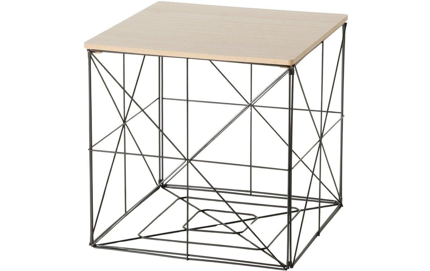 Beistelltisch Kubio 38 x 38 cm, Natur/Schwarz - MEGART