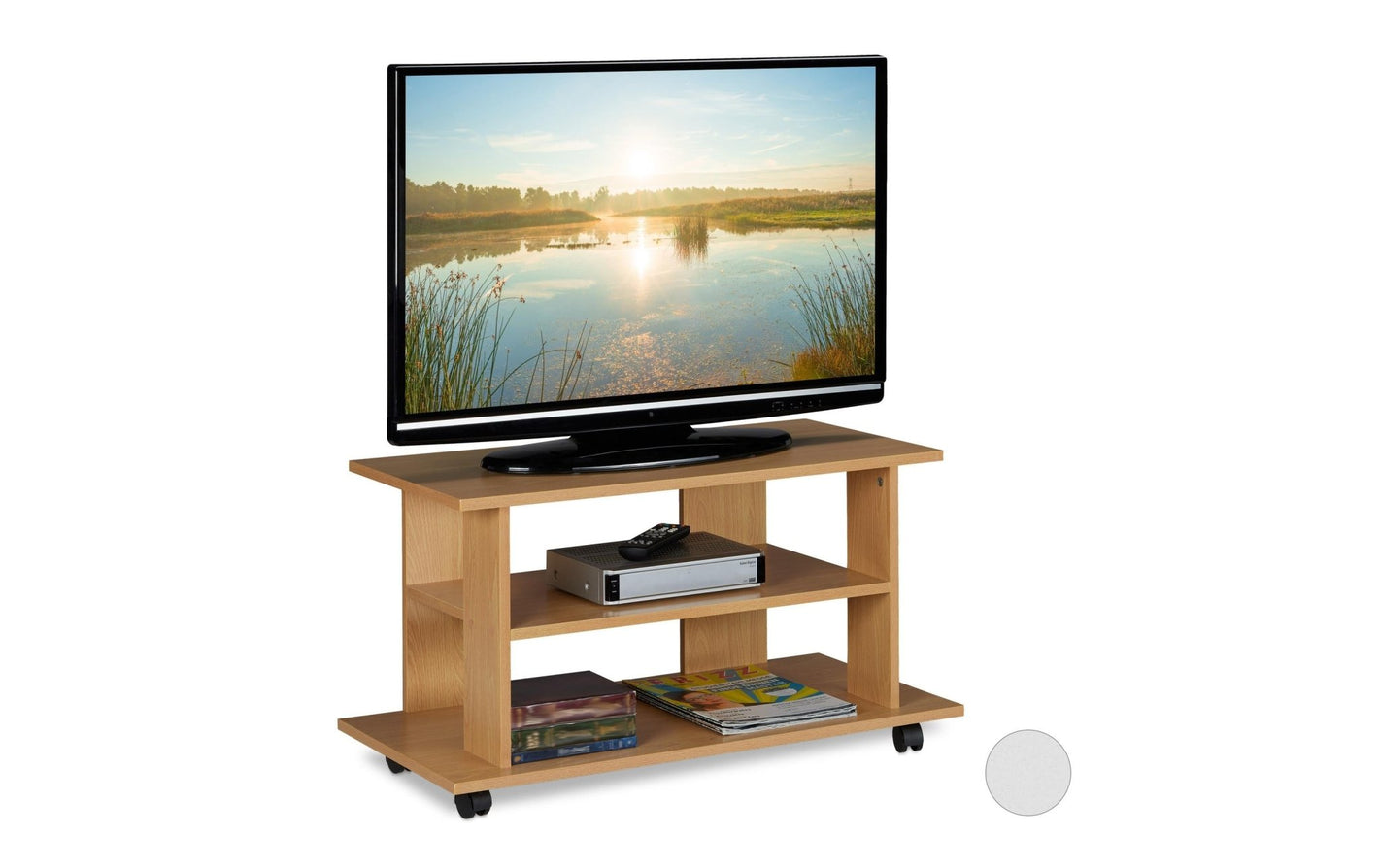 TV - Möbel mit Rollen, 80 x 40 cm, Hellbraun - MEGART