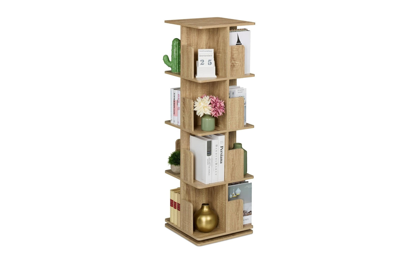 Regal 4 Etagen, Hellbraun, Höhe:125.5 cm - MEGART