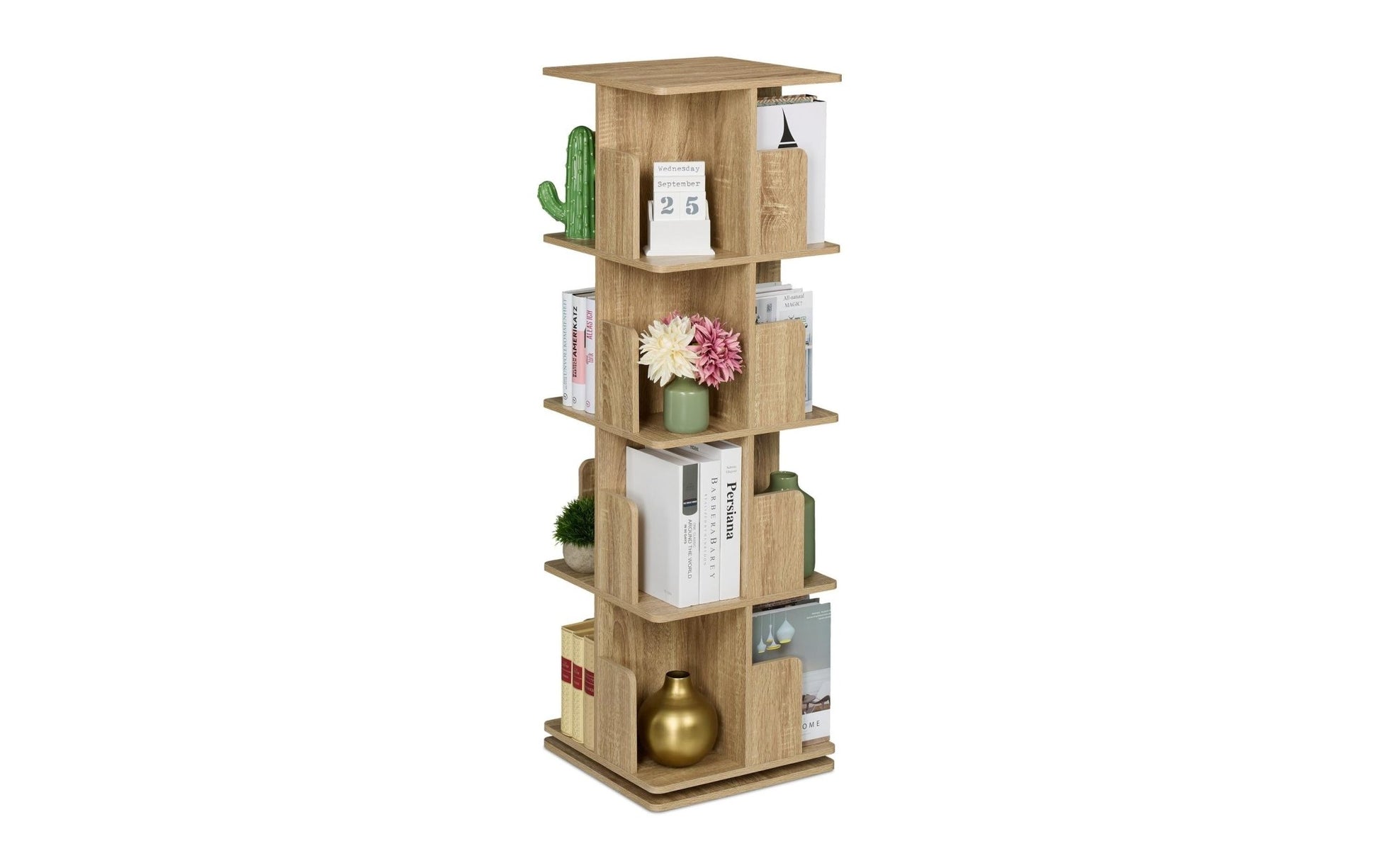 Regal 4 Etagen, Hellbraun, Höhe:125.5 cm - MEGART