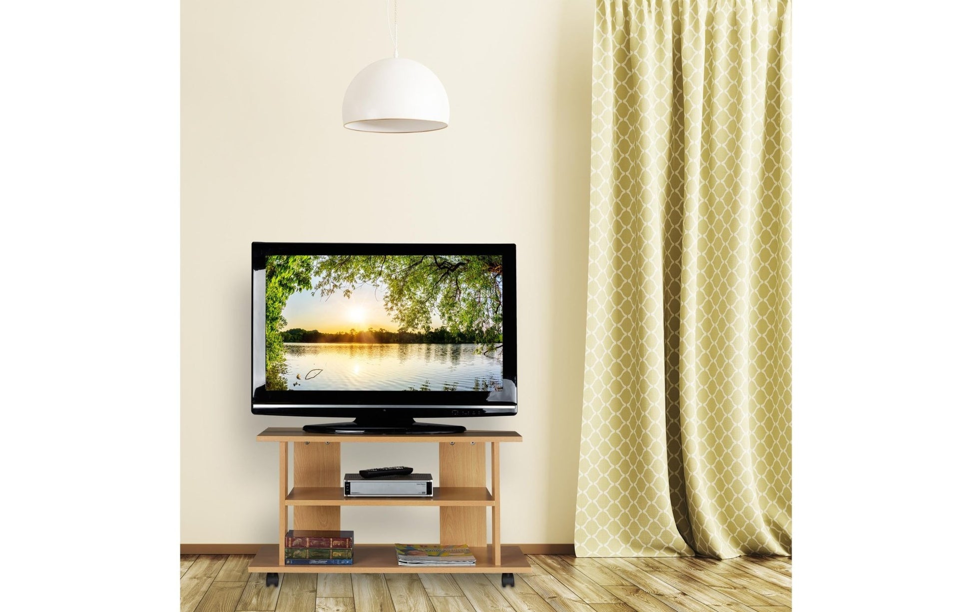 TV - Möbel mit Rollen, 80 x 40 cm, Hellbraun - MEGART