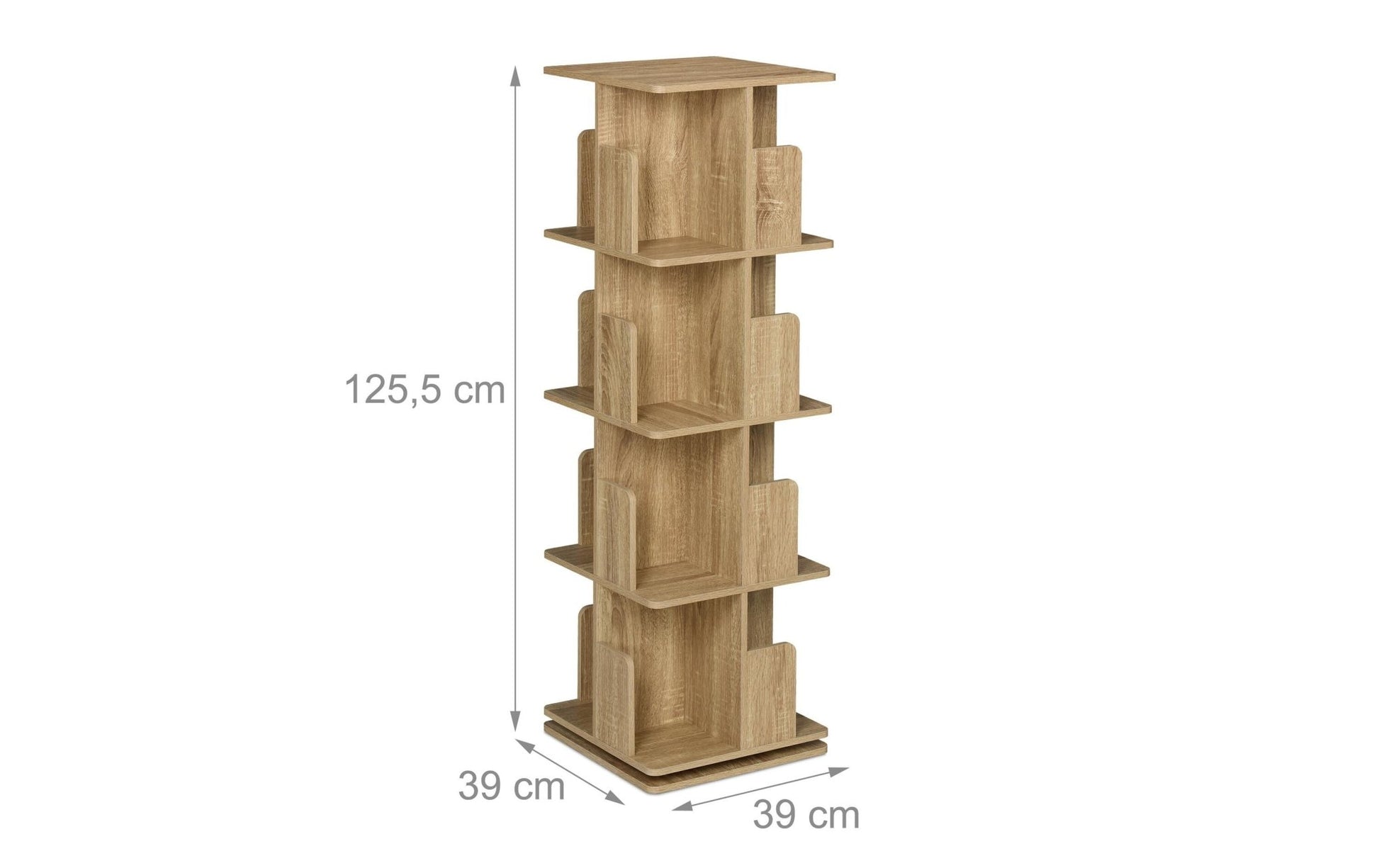 Regal 4 Etagen, Hellbraun, Höhe:125.5 cm - MEGART