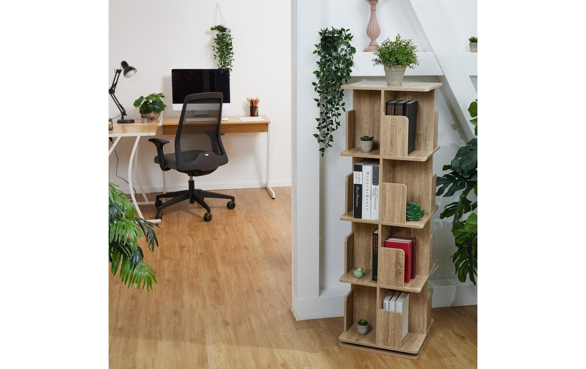 Regal 4 Etagen, Hellbraun, Höhe:125.5 cm - MEGART