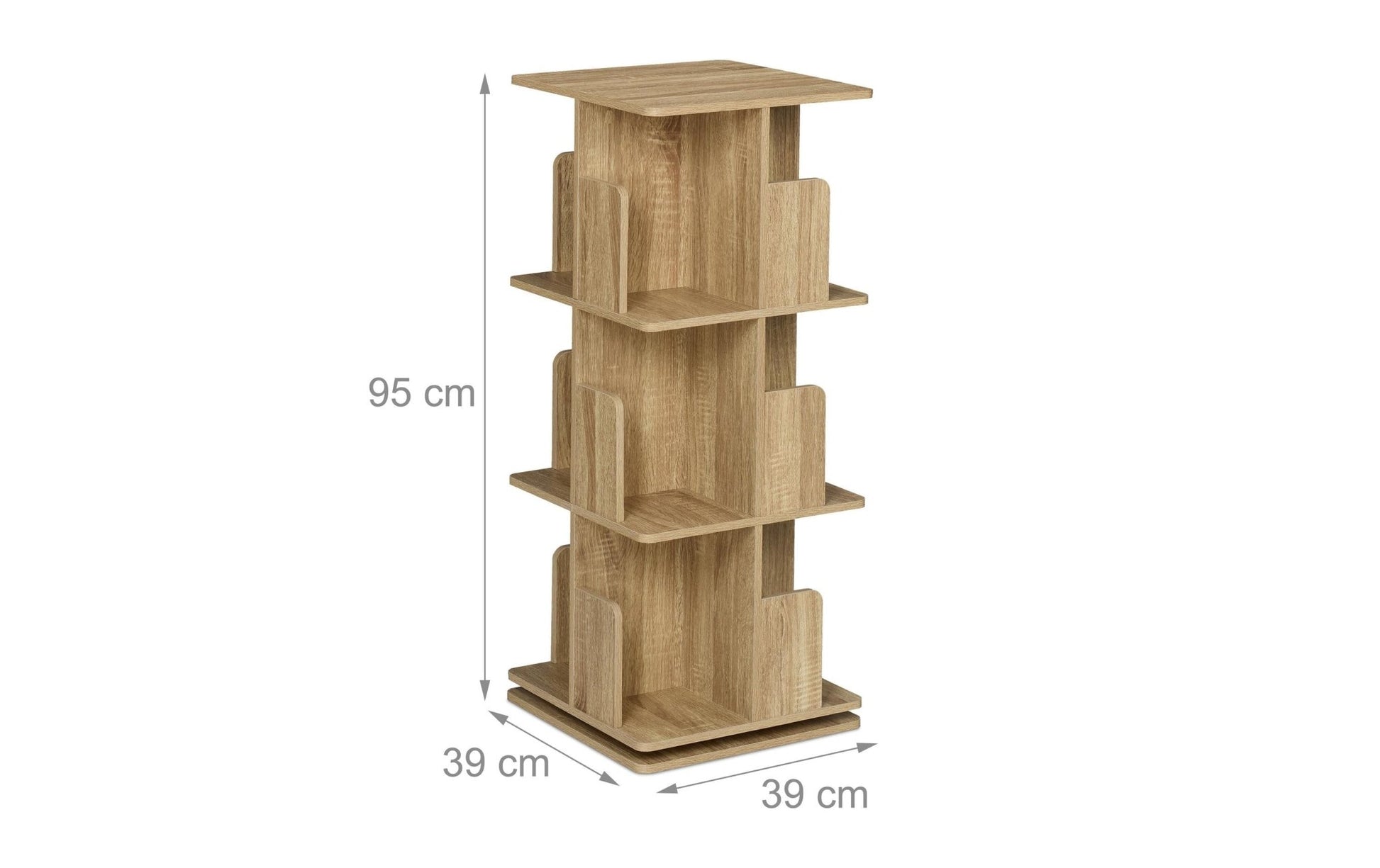 Regal 3 Etagen, Hellbraun, Höhe:95 cm - MEGART