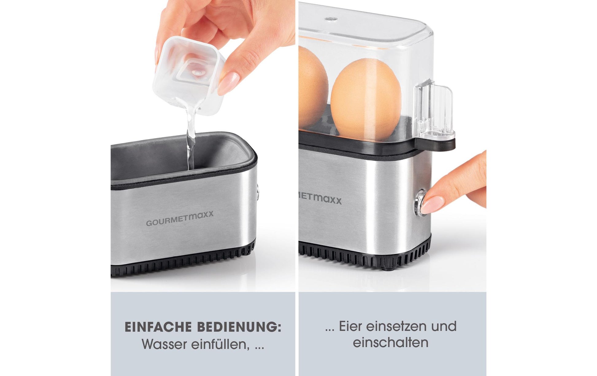 Eierkocher Kompakt 2.0 Silber, 2 Eier - MEGART