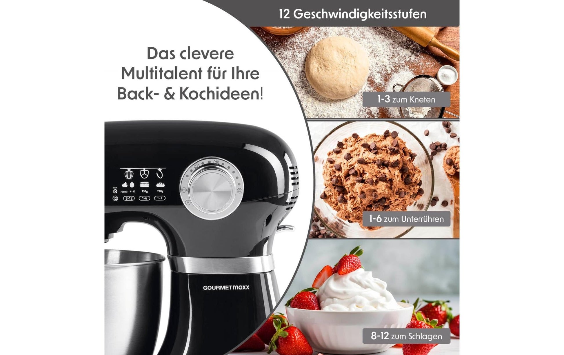 Küchenmaschine Schwarz - MEGART