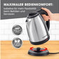 Wasserkocher 1.8 l, Schwarz/Silber - MEGART
