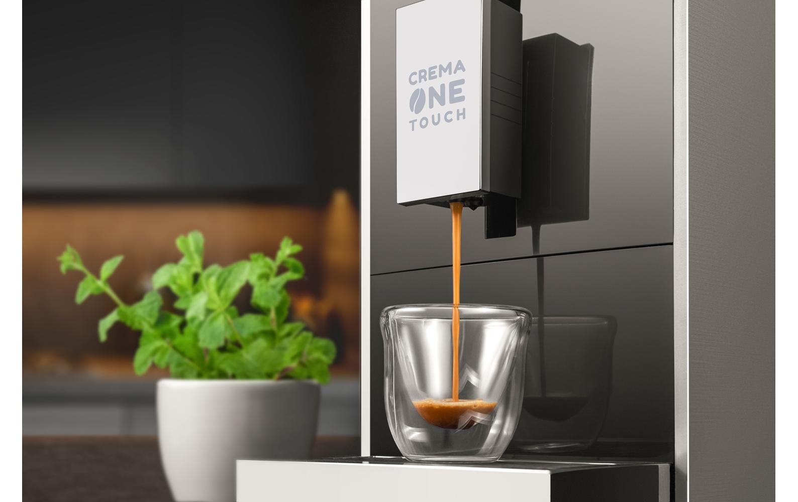 Siebträgermaschine Crema One Touch Schwarz/Silber - MEGART