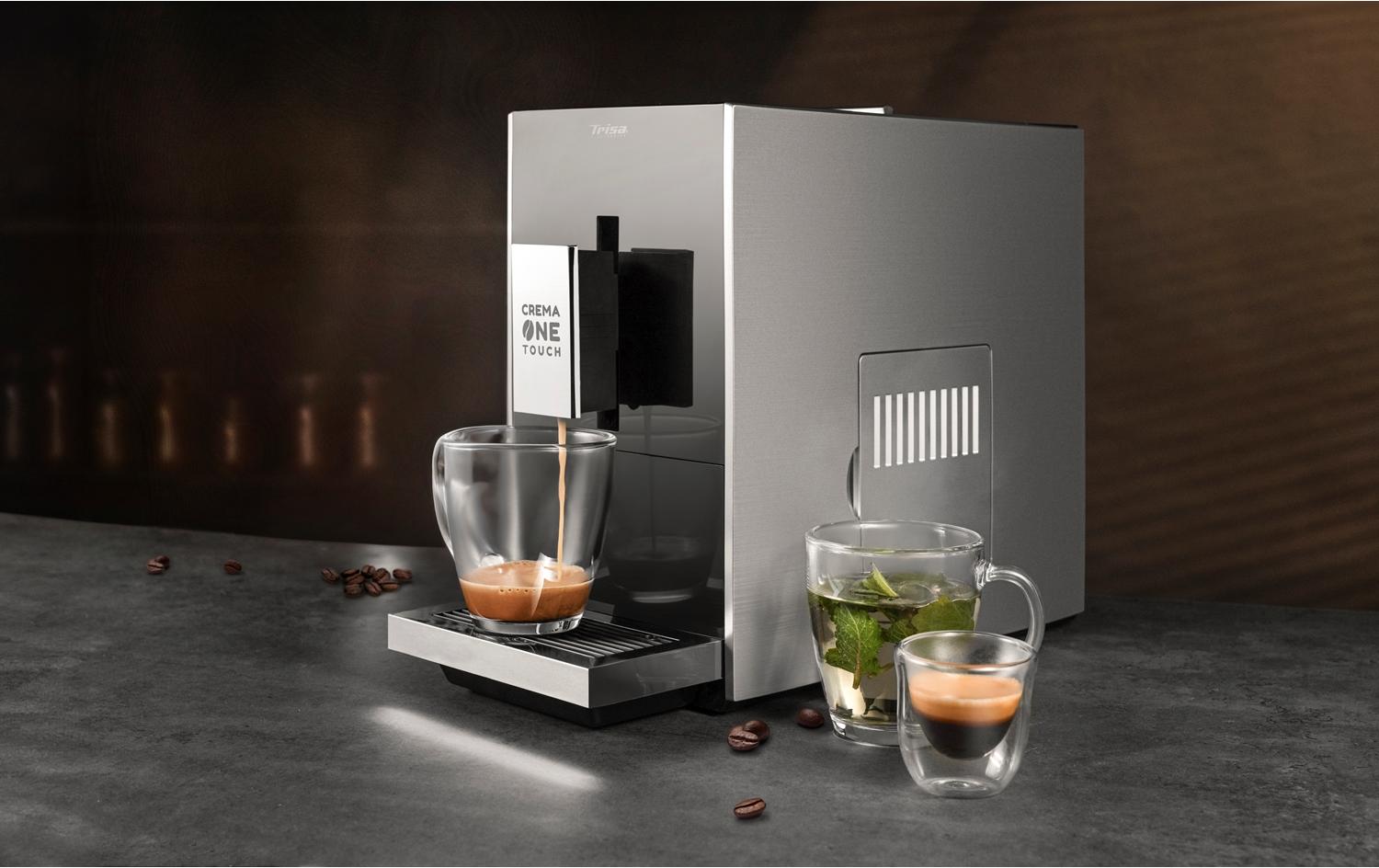 Siebträgermaschine Crema One Touch Schwarz/Silber - MEGART