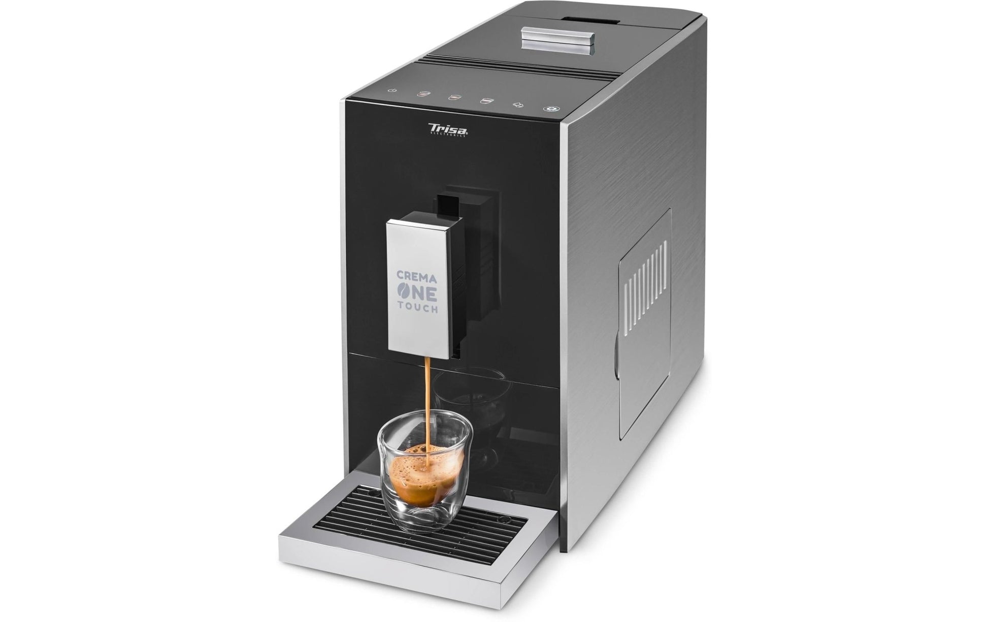 Siebträgermaschine Crema One Touch Schwarz/Silber - MEGART