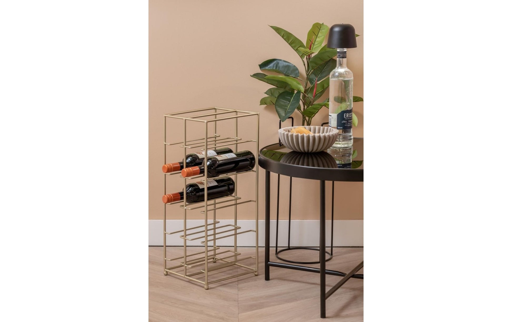 Weinregal Duo Floor 57 x 25 cm, Gold - MEGART