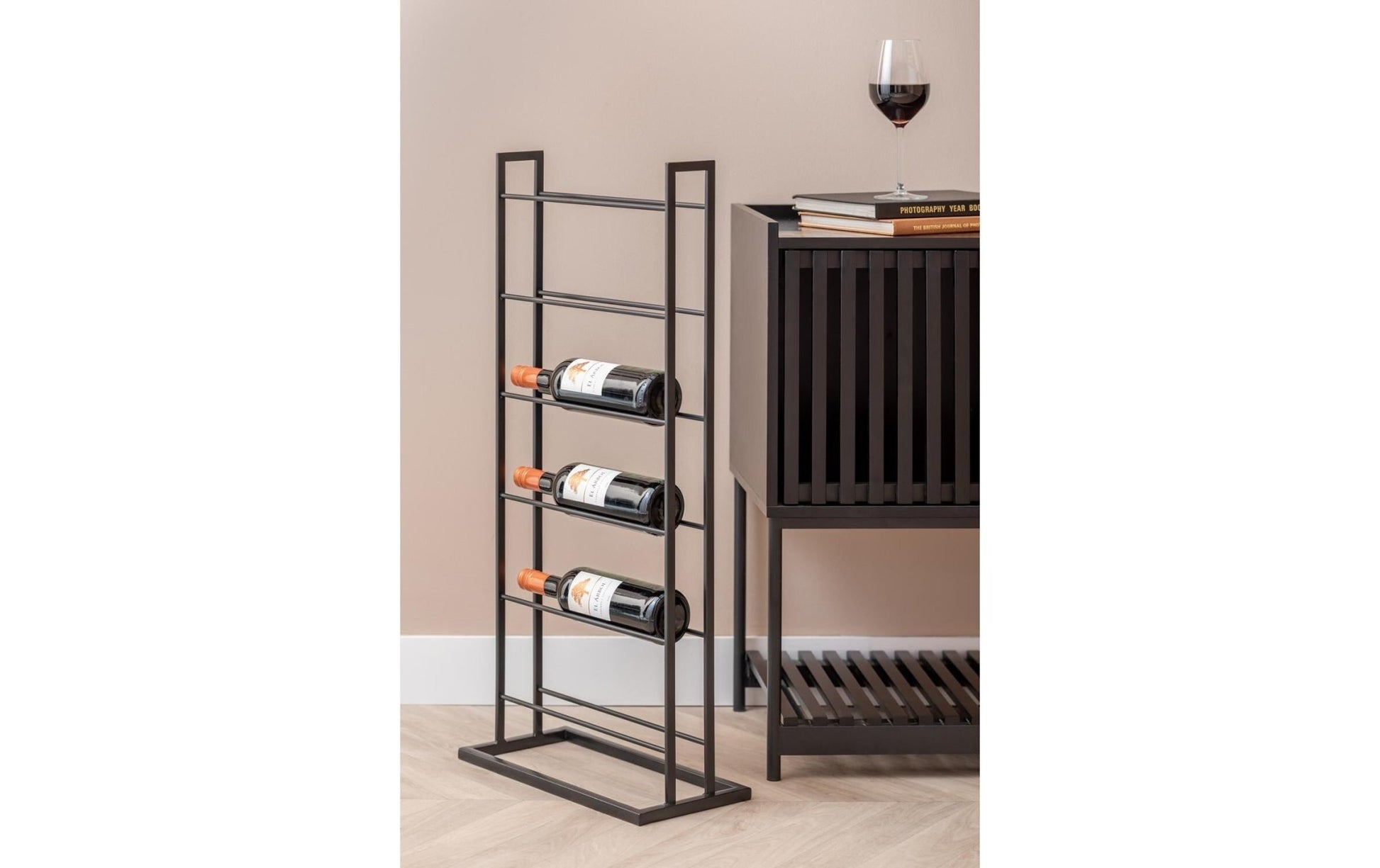 Weinregal Single Floor 84.5 x 20 cm, Schwarz - MEGART