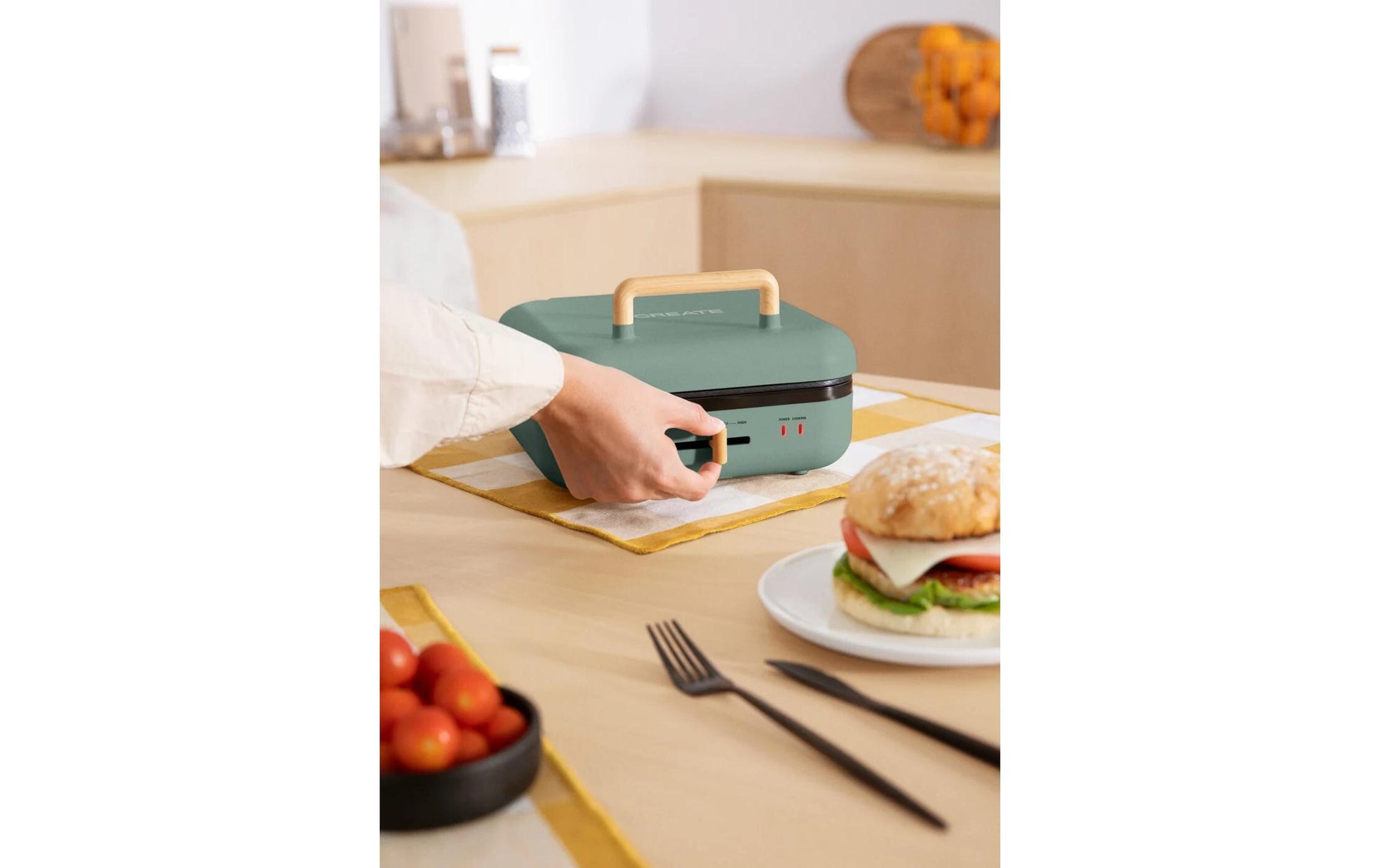 Waffeleisen Stone Studio Pro - 180° Salbeigrün - MEGART
