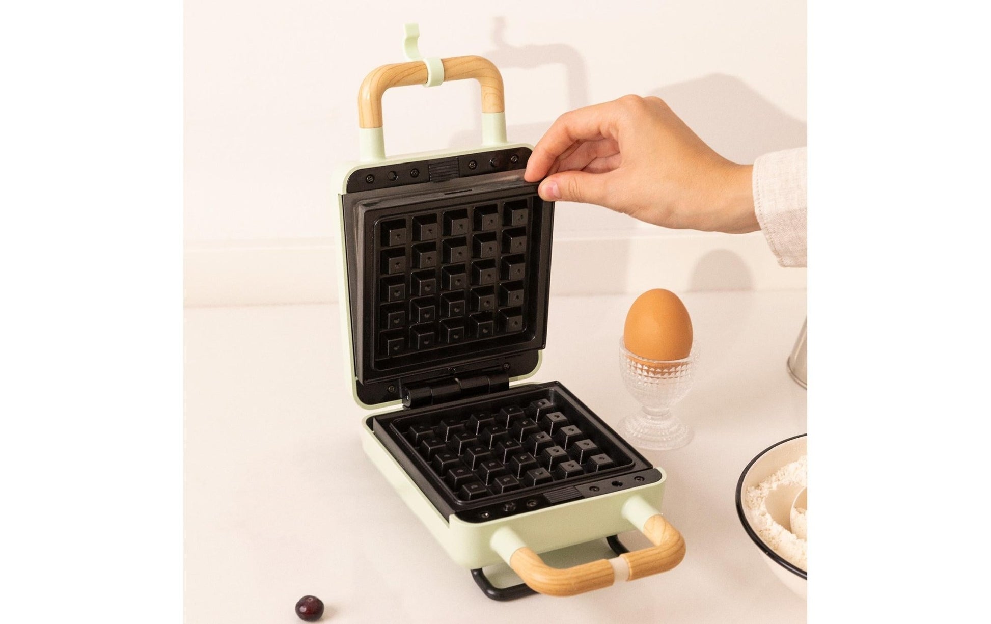 Waffeleisen Stone 2 in 1 Compact Pastellgrün - MEGART