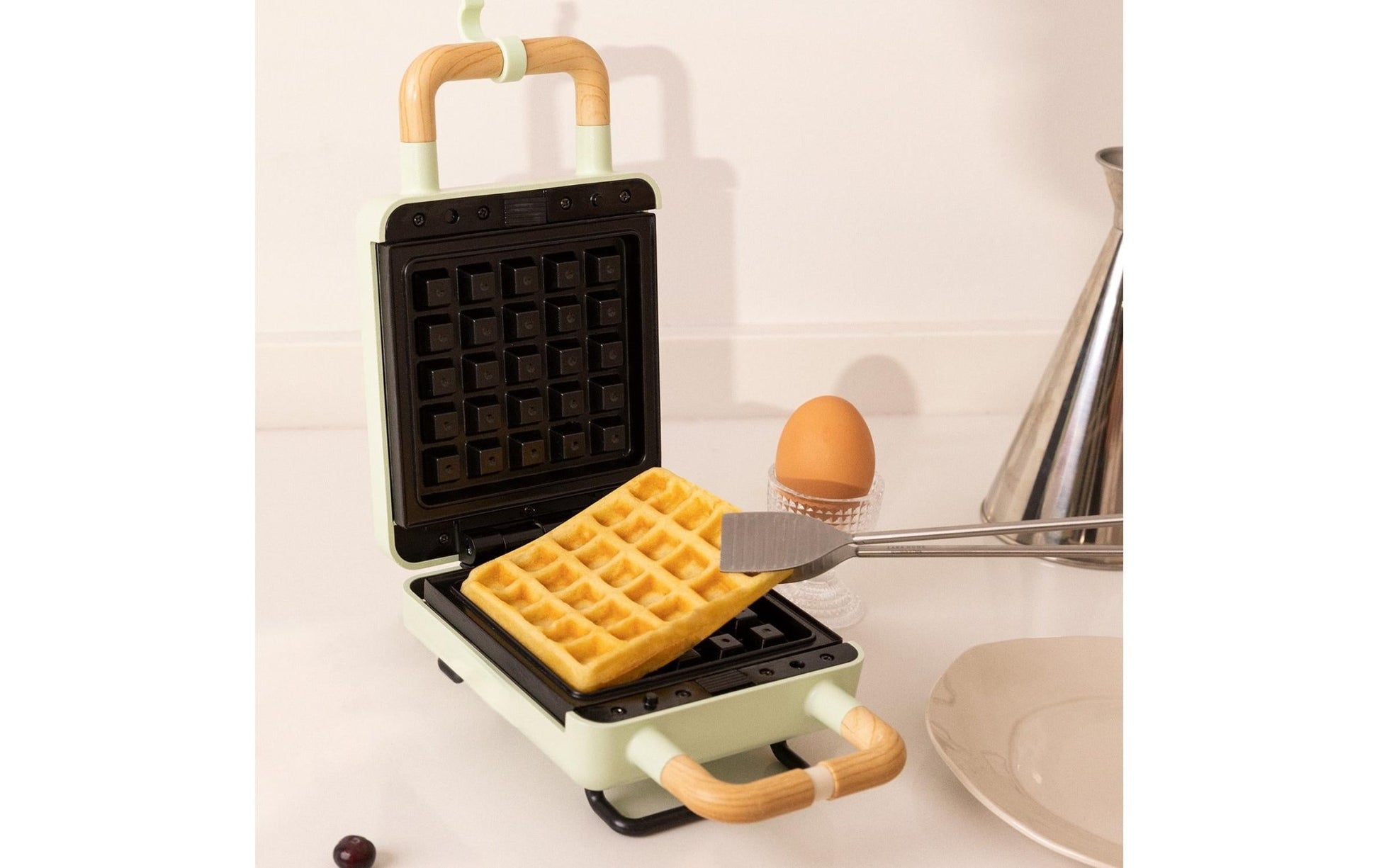 Waffeleisen Stone 2 in 1 Compact Pastellgrün - MEGART