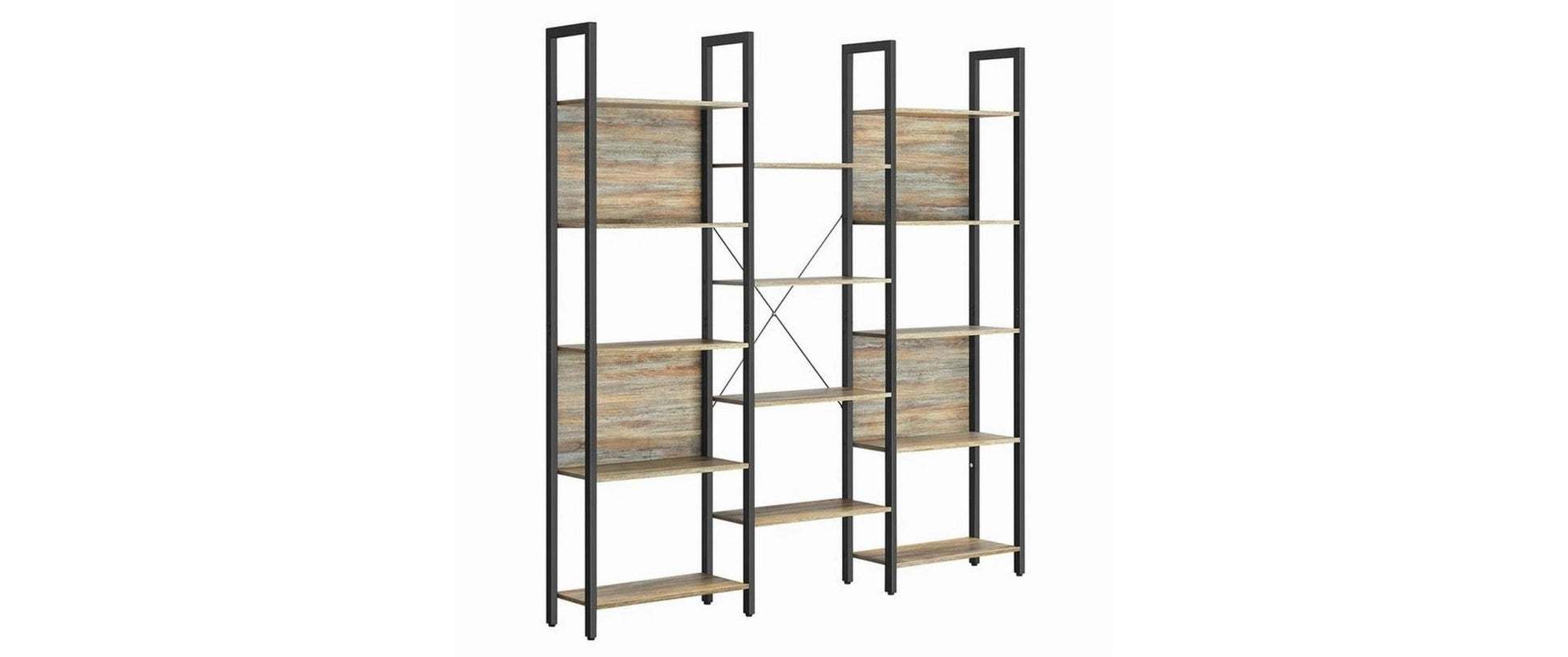 Regal 14 Ablagen 158 x 166 cm, Braun/Schwarz - MEGART