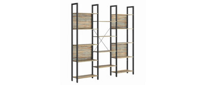 Regal 14 Ablagen 158 x 166 cm, Braun/Schwarz - MEGART
