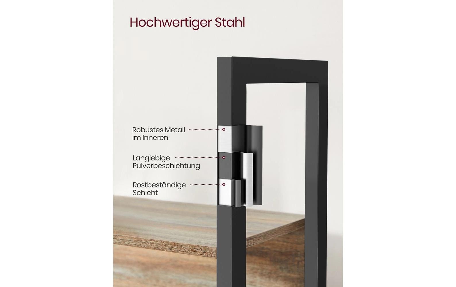Regal 14 Ablagen 158 x 166 cm, Braun/Schwarz - MEGART