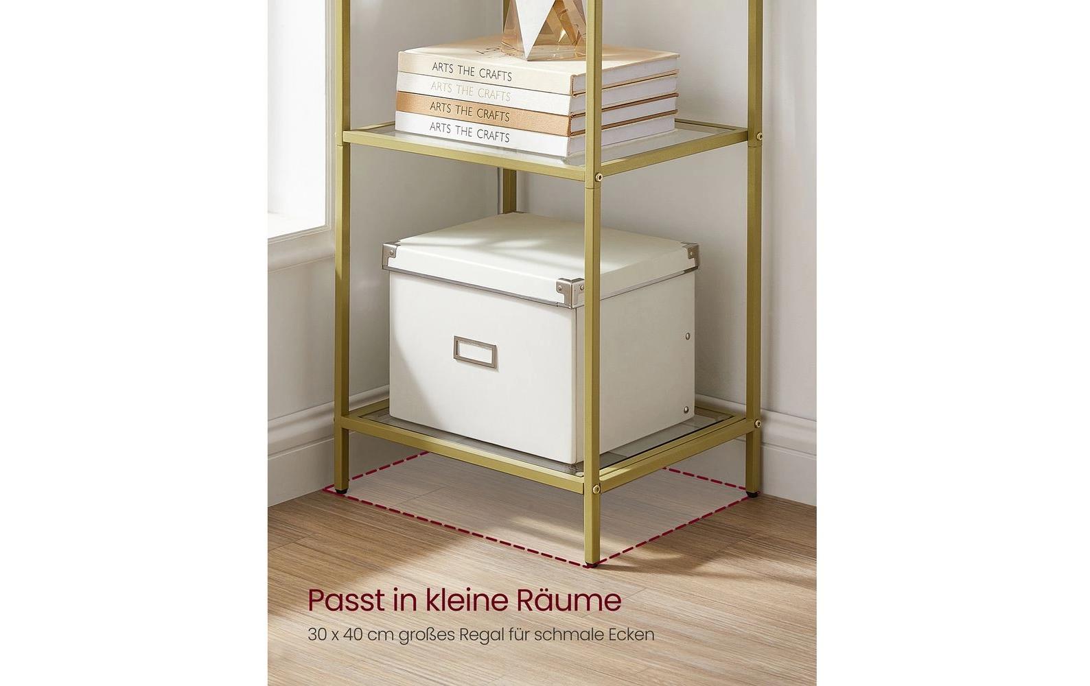 Regal 5 Ablagen 40 x 177.3 cm, Gold - MEGART