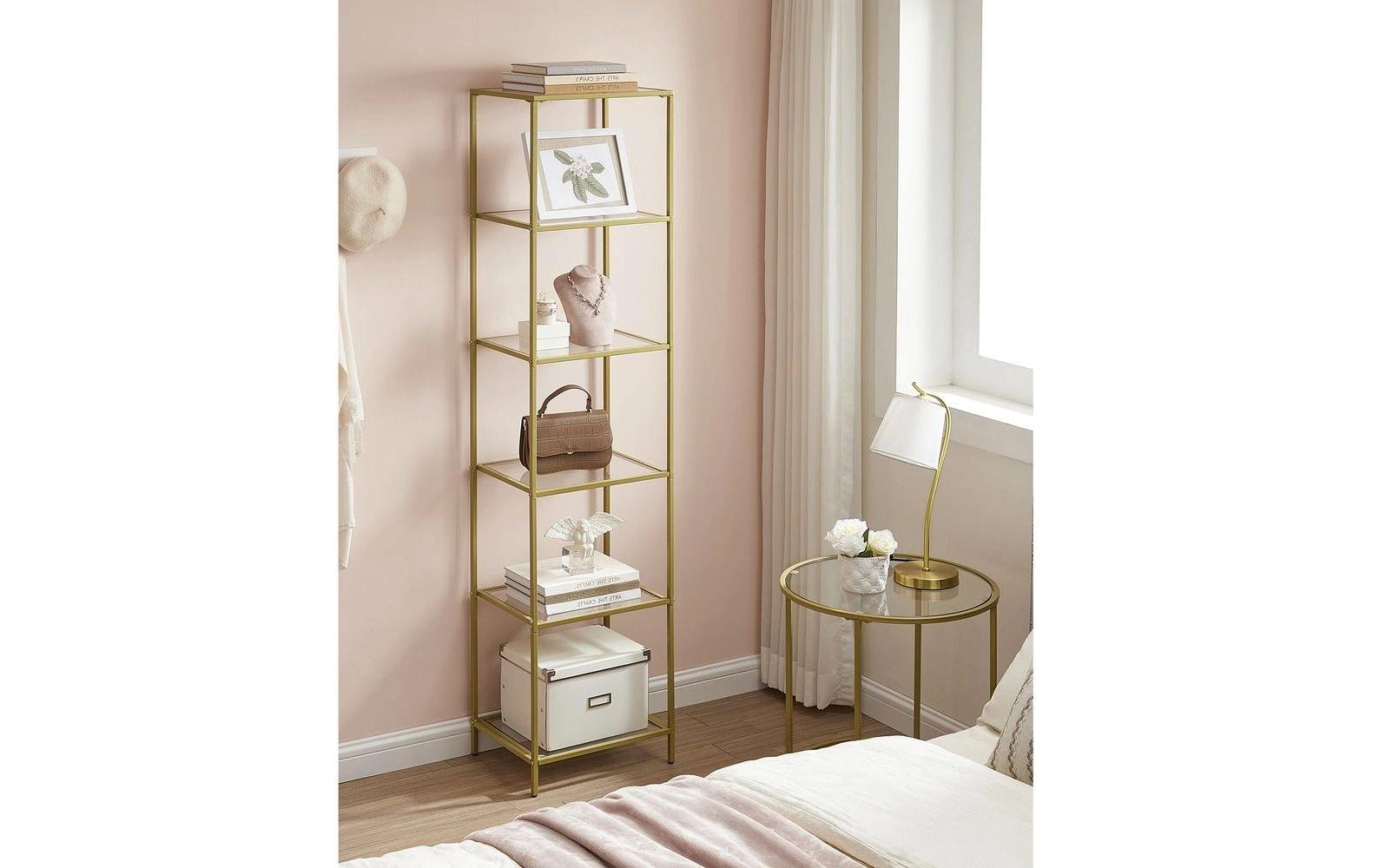 Regal 5 Ablagen 40 x 177.3 cm, Gold - MEGART