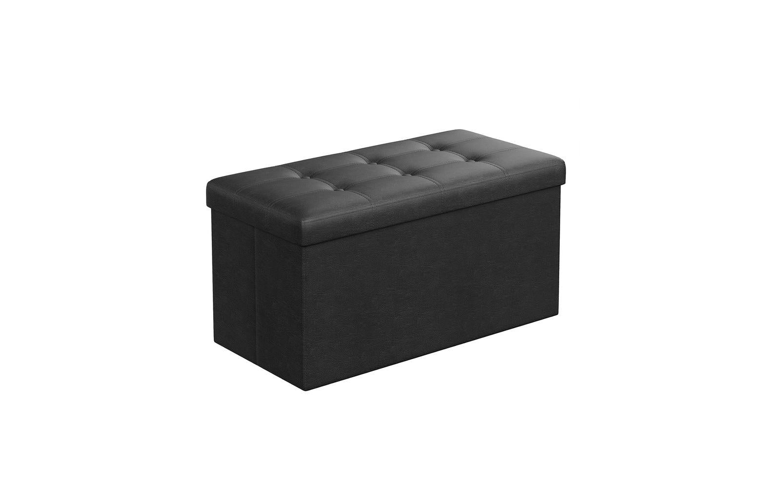 Sitztruhe mit Aufbewahrung 76 x 38 cm, Schwarz - MEGART